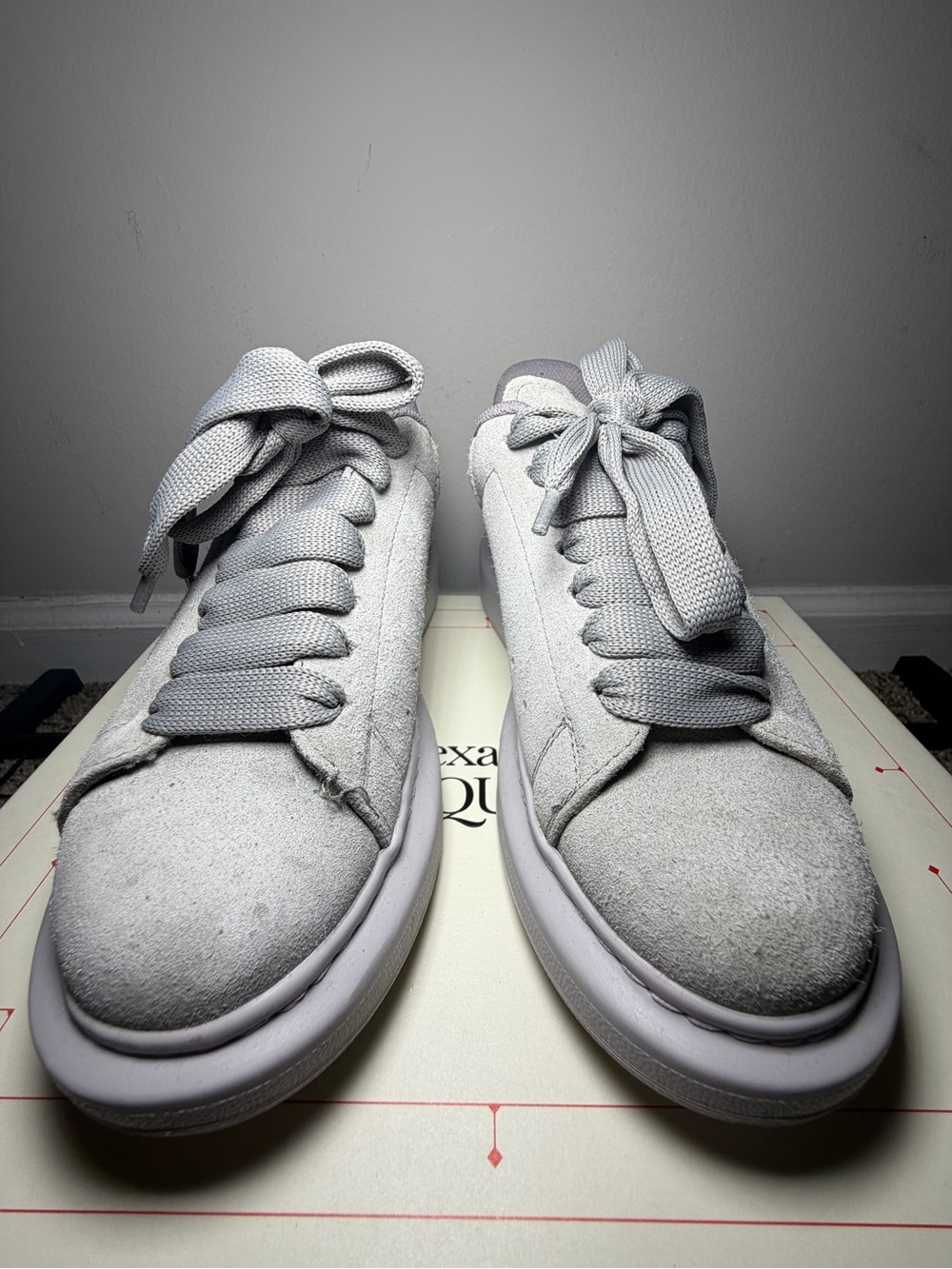 🩶 Alexander McQueen Oversized Sneakers — True Grey Suede